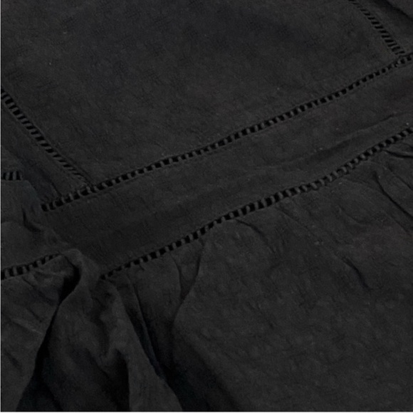 🌸Boho Drop Waist Puffy Sleeved Black Top in Cotton.  1 Sm, 1 Med, 1 Lrg - Picture 4 of 6